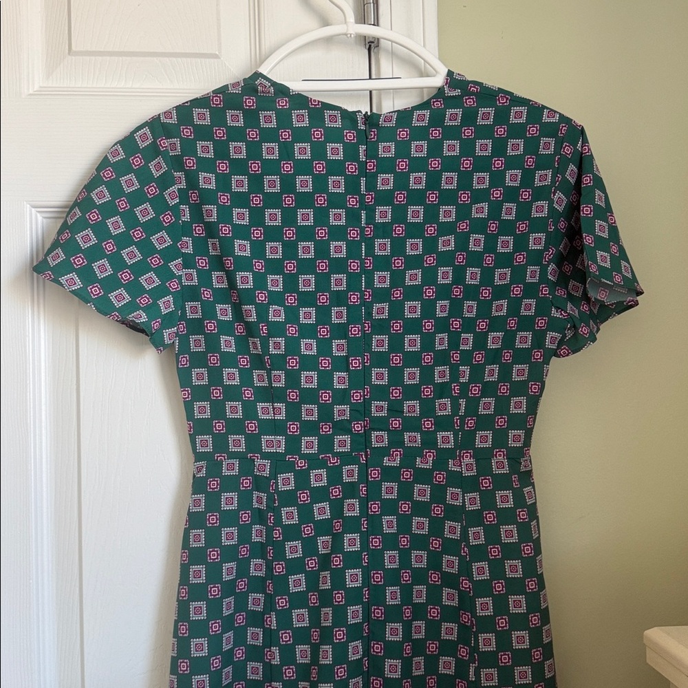 Sandro Paris Adano Square Print Crepe Midi Dress Size 2 - Picture 14 of 15